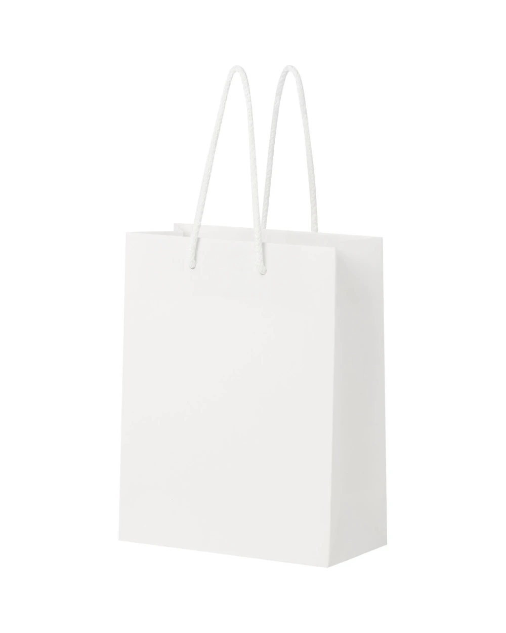 4DO Handgefertigte 170 g/m² Integra-Papiertüte mit Kunststoff Kordelgriffen – 18 × 9 × 23 cm Taschen personalisierbar
