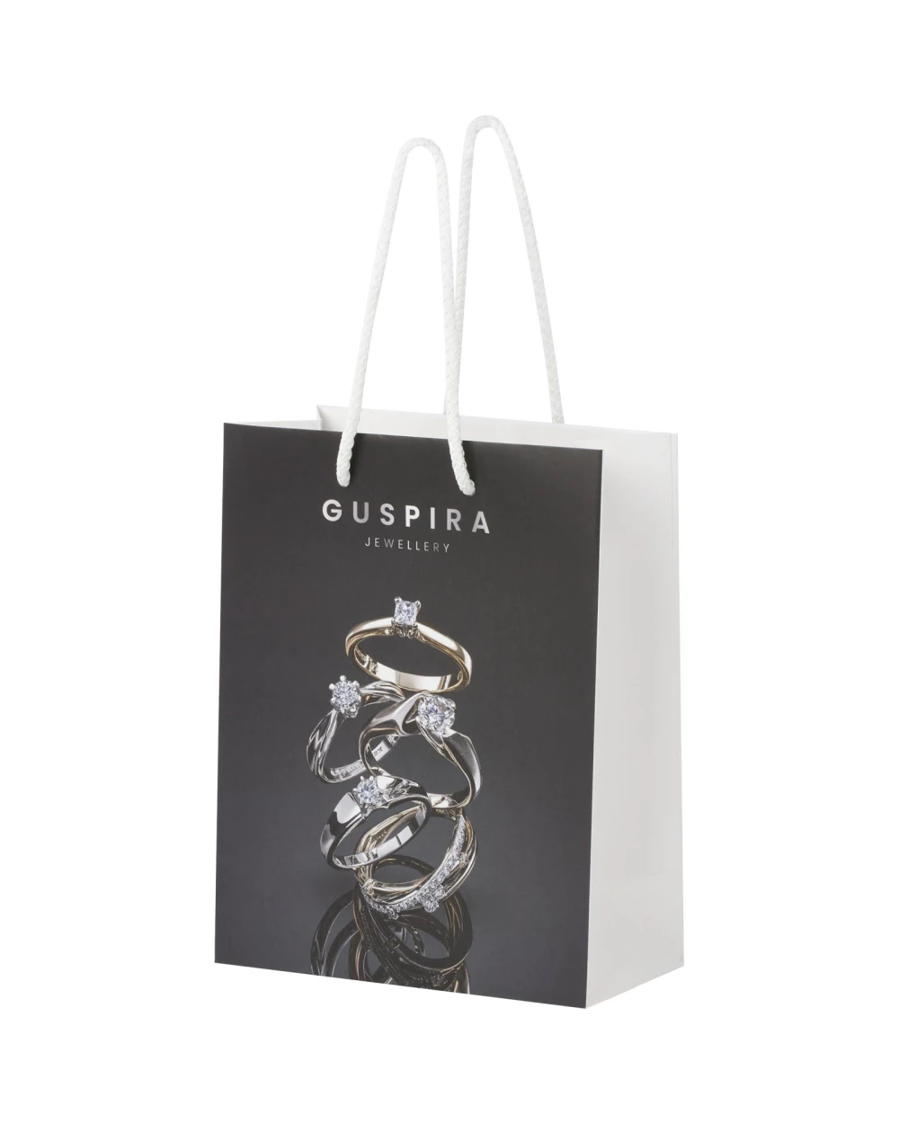 Tassen & Zakken 4DO Handgemaakte 170 g/m2 integra papieren tas met PP woven handgrepen - 18 x 9 x 23 cm voor bedrukking &amp; borduring