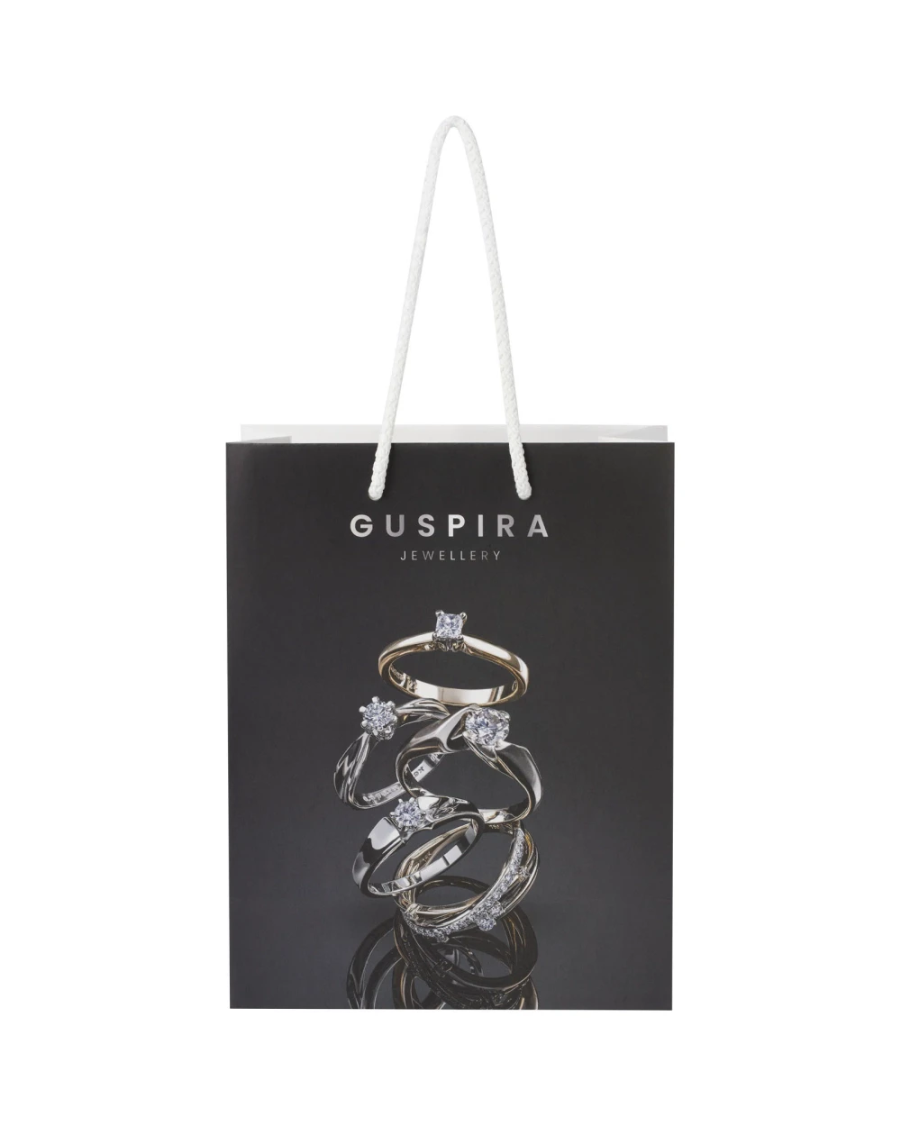 4DO Handgefertigte 170 g/m² Integra-Papiertüte mit Kunststoff Kordelgriffen – 18 × 9 × 23 cm Taschen personalisierbar