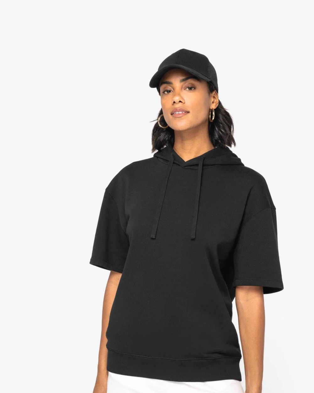 Sweaters & hoodies NATIVE SPIRIT Ecologische uniseks sweater met capuchon en korte verlaagde schouders French Terry voor bedrukking &amp; borduring