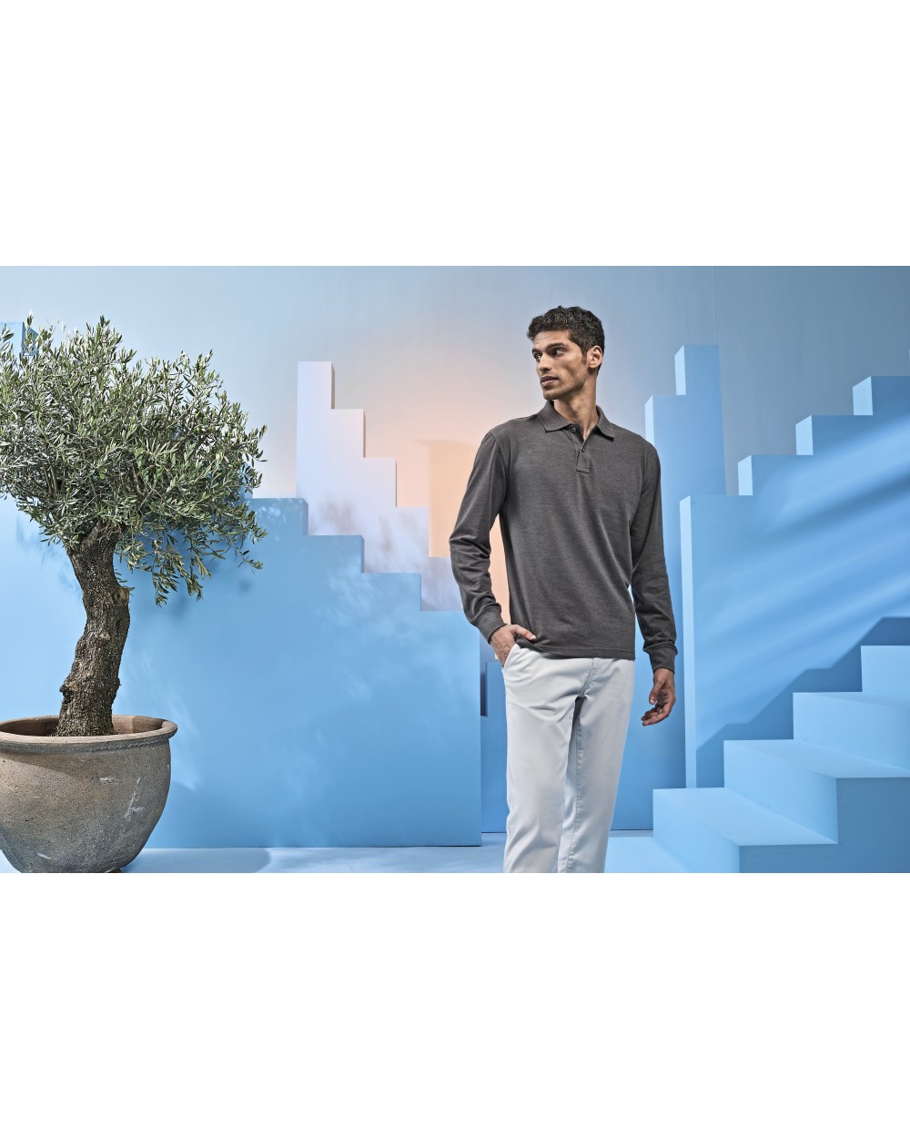 Polo's ASQUITH & FOX Men´s Classic Fit Long Sleeved Polo voor bedrukking &amp; borduring