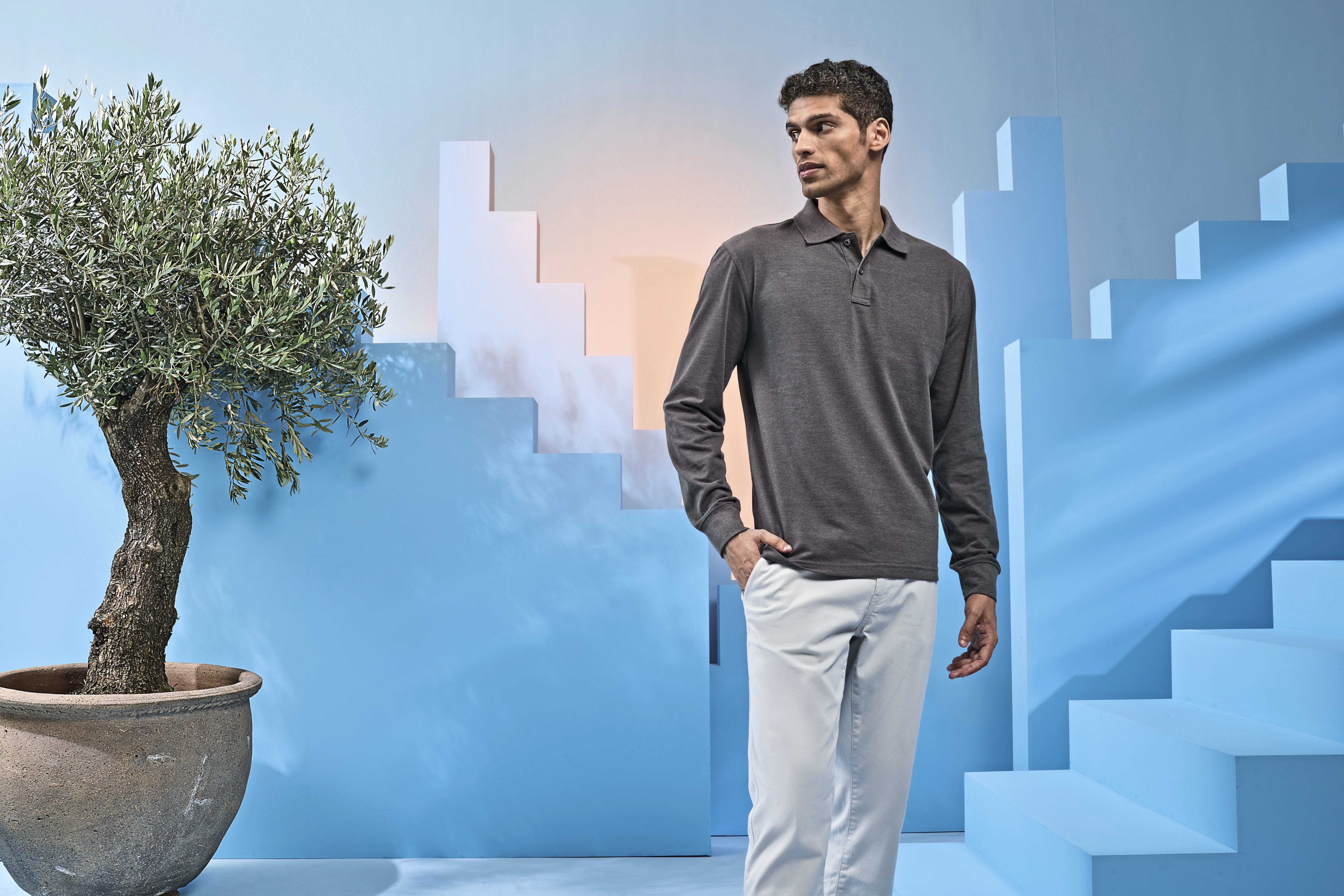 Polos personnalisable ASQUITH & FOX Men´s Classic Fit Long Sleeved Polo