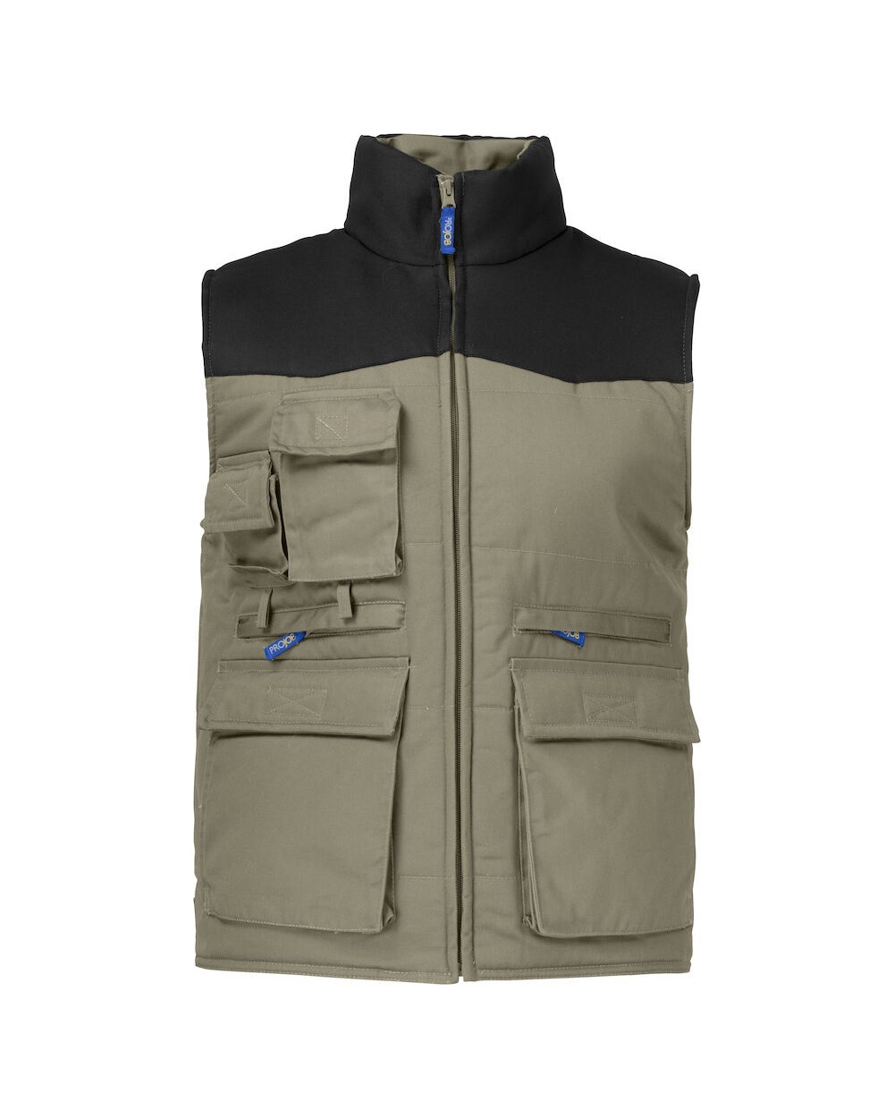 Vestes personnalisable PROJOB 2806 VESTE SANS MANCHE DOUBLEE MULTIPOCHES EPAULES CONTRASTEES