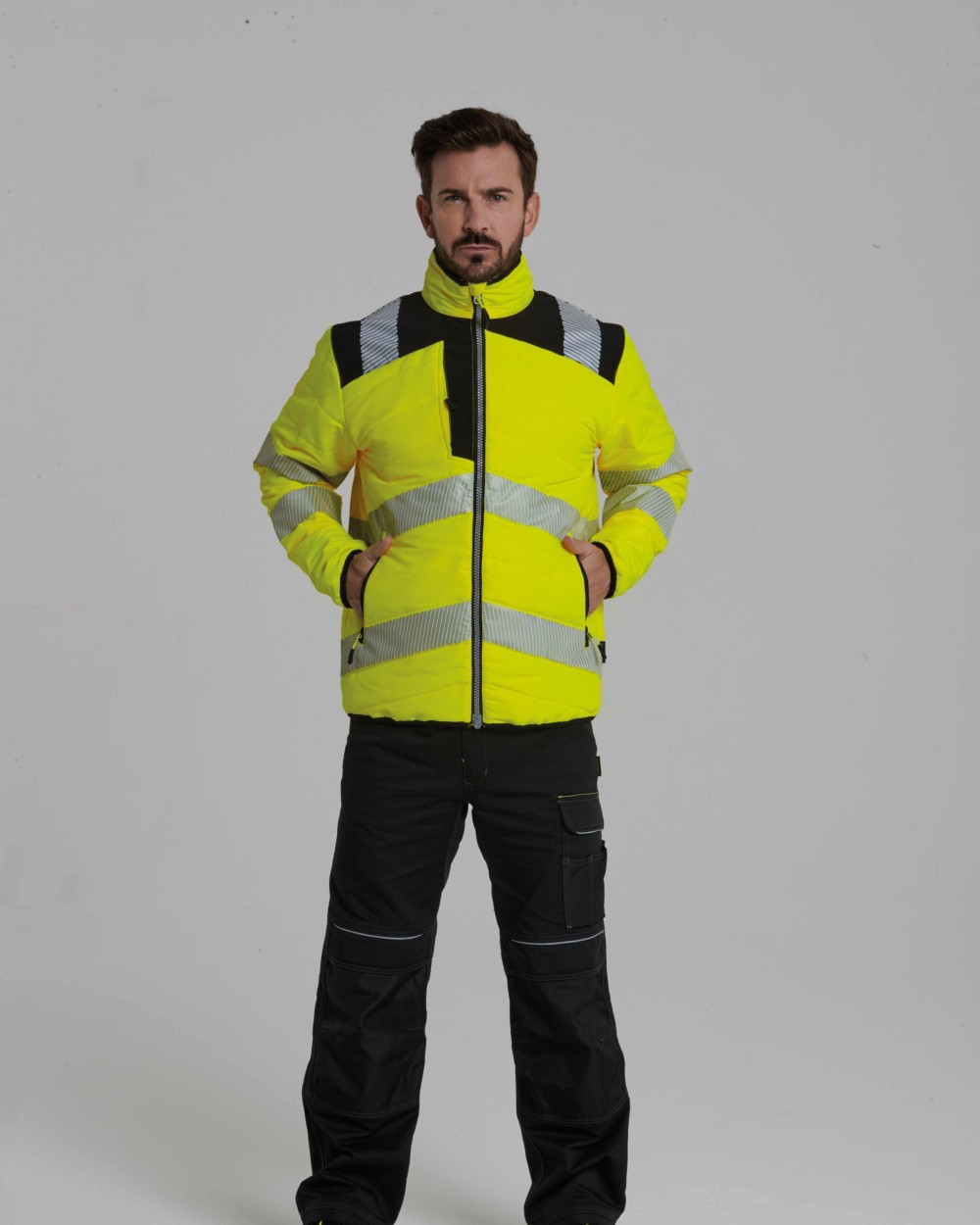 Jassen PORTWEST PW3 Hi-vis baffle jacket (PW371) voor bedrukking &amp; borduring