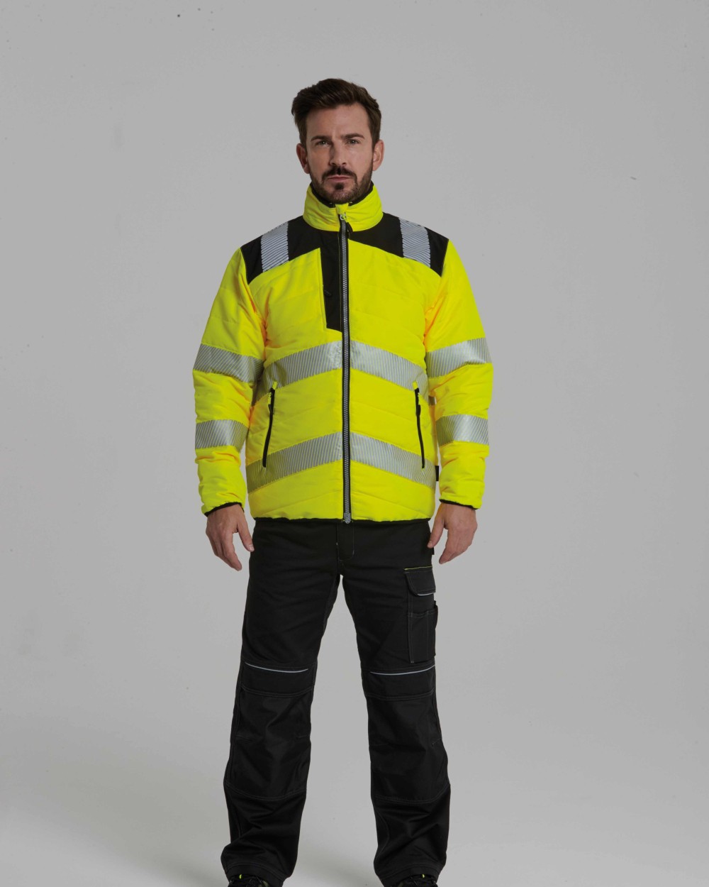 PORTWEST PW3 Hi-vis baffle jacket (PW371) Jacken personalisierbar