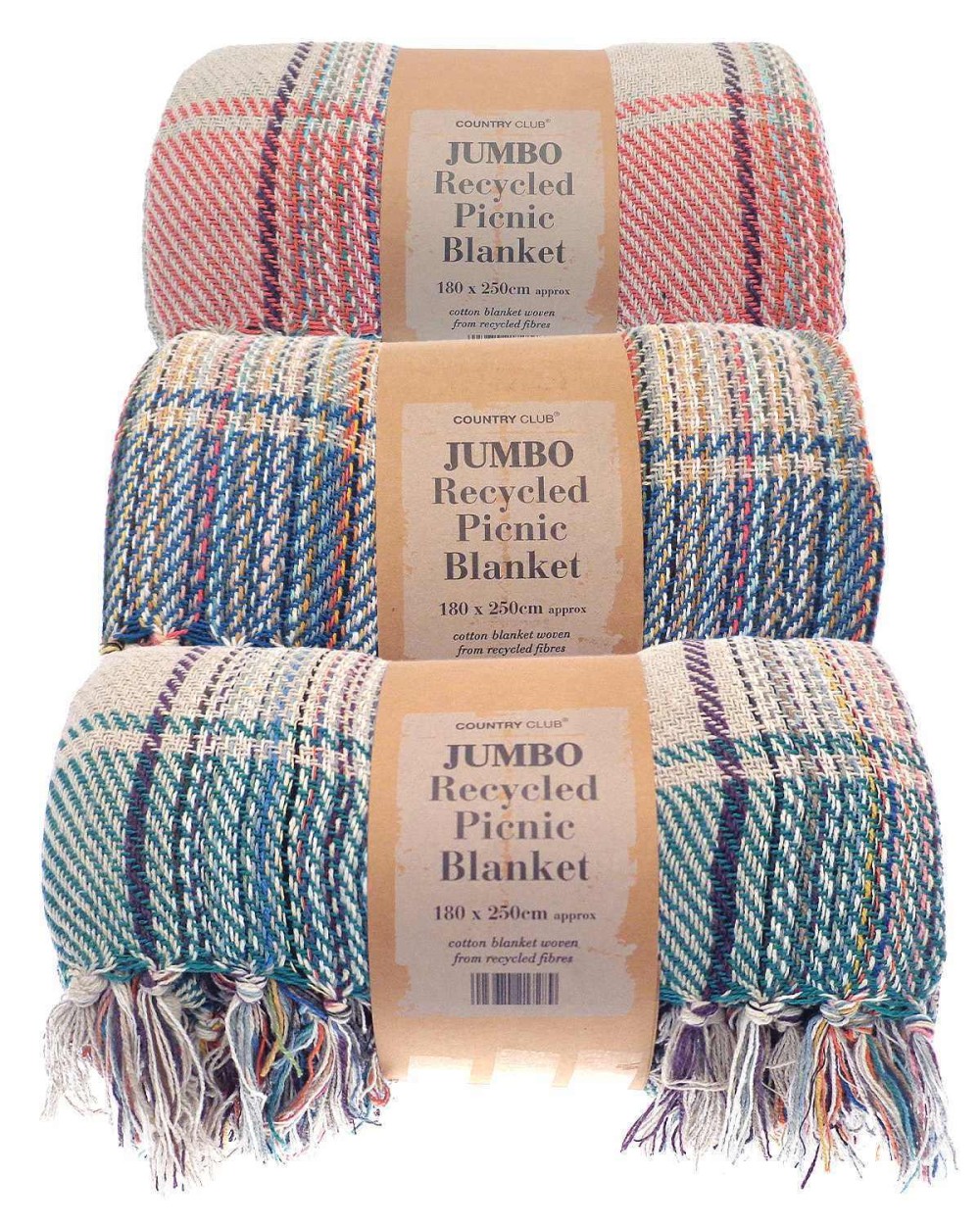 Plaids personnalisable HOME & LIVING Grande couverture de pique-nique en tissu recyclé