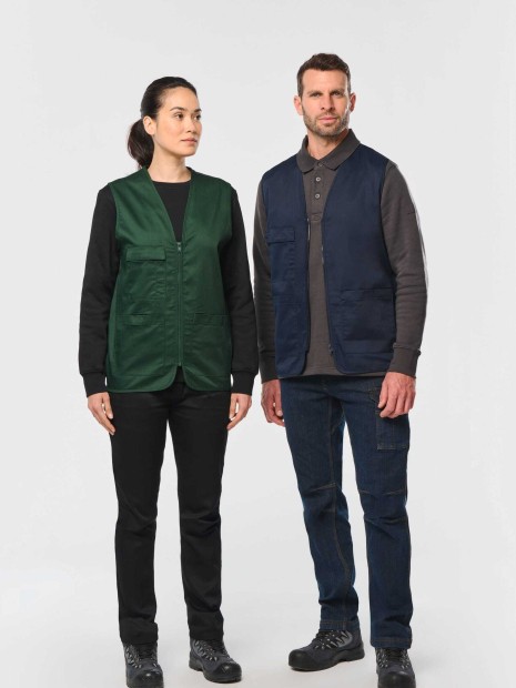 Vestes à personnaliser WK. DESIGNED TO WORK Gilet polycoton multipoches unisexe 