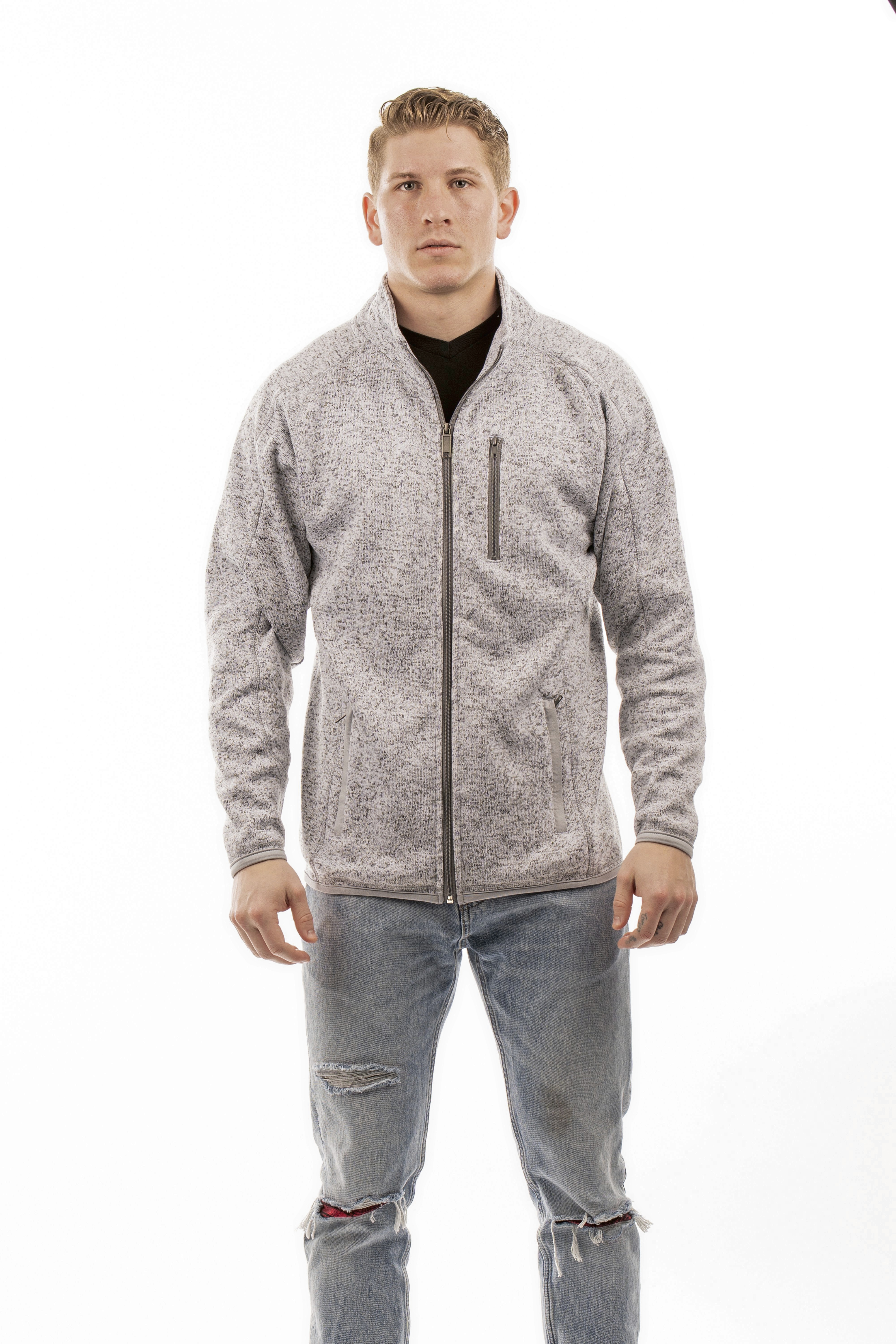 Vestes personnalisable BURNSIDE Men´s Full Zip Sweater Knit Jacket