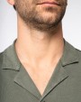 Chemises personnalisable SPASSO Chemise écoresponsable à col bowling délavée en jersey manches courtes homme