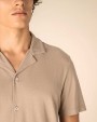 Chemises personnalisable SPASSO Chemise écoresponsable à col bowling délavée en jersey manches courtes homme