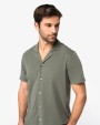 Chemises personnalisable SPASSO Chemise écoresponsable à col bowling délavée en jersey manches courtes homme