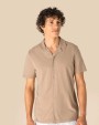 Chemises personnalisable SPASSO Chemise écoresponsable à col bowling délavée en jersey manches courtes homme