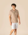 Chemises personnalisable SPASSO Chemise écoresponsable à col bowling délavée en jersey manches courtes homme