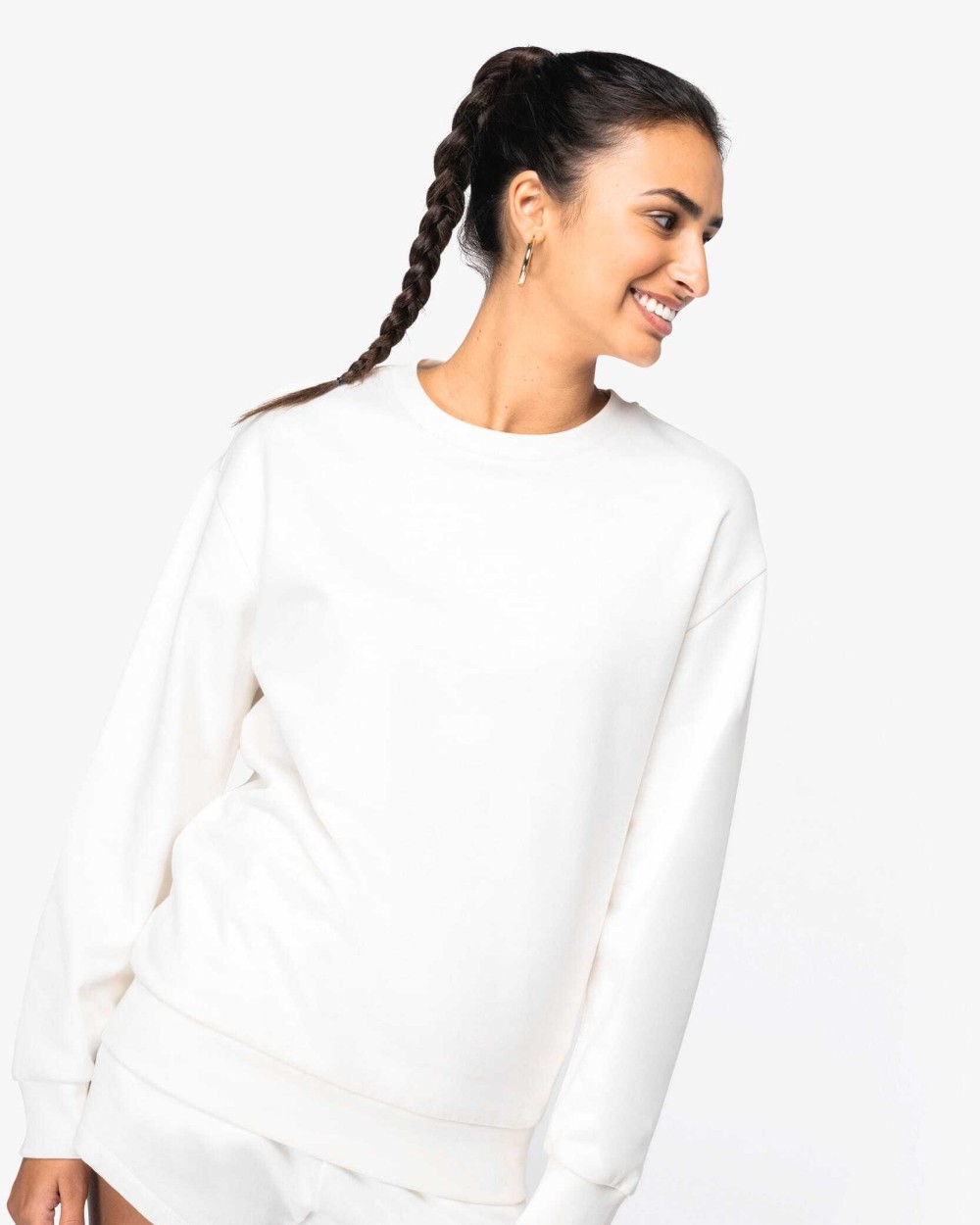 NATIVE SPIRIT Umweltfreundliches Unisex Sweatshirt mit Rundhalsausschnitt und hängenden Schultern aus gebürstete Sweatshirts personalisierbar