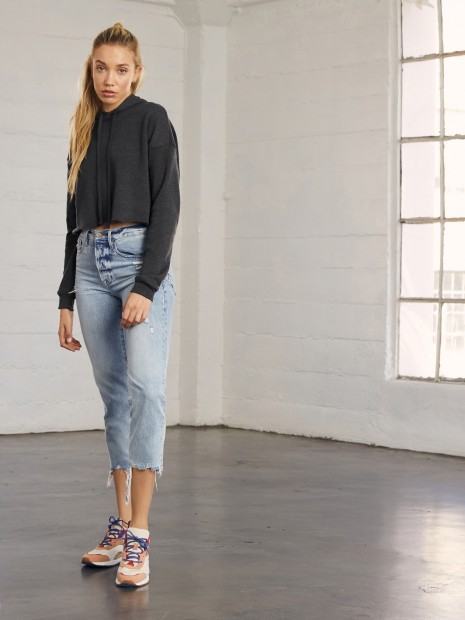 Sweat-shirts à personnaliser BELLA-CANVAS Sweat-shirt crop à capuche femme 