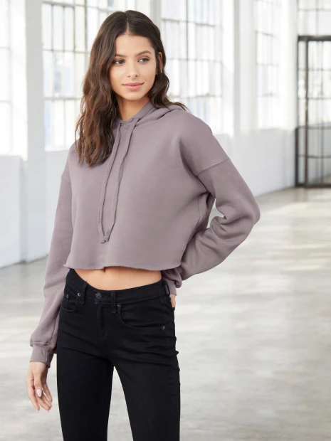 Sweat-shirts à personnaliser BELLA-CANVAS Sweat-shirt crop à capuche femme 