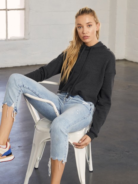 Sweat-shirts à personnaliser BELLA-CANVAS Sweat-shirt crop à capuche femme 