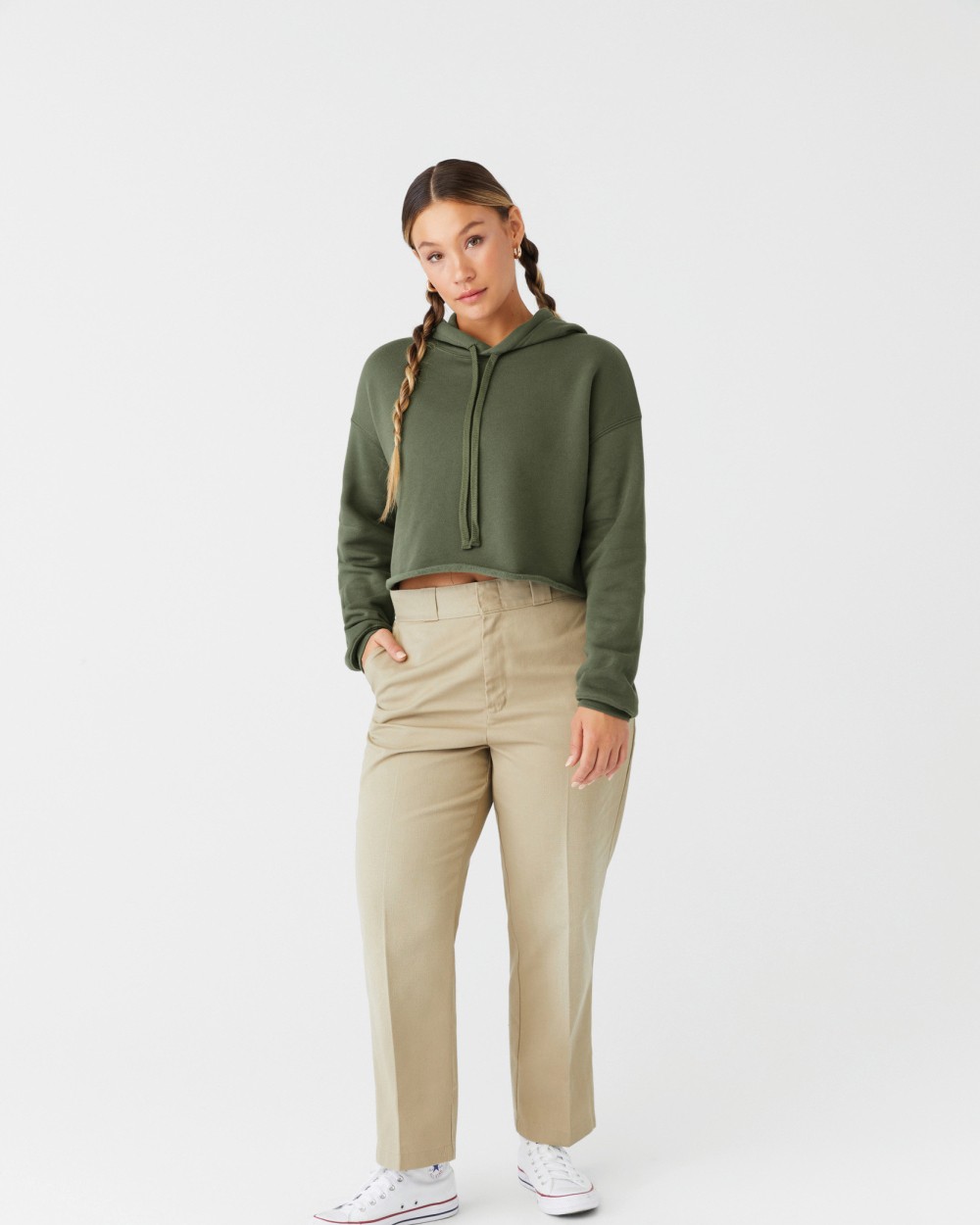 Sweat-shirts personnalisable BELLA-CANVAS Sweat-shirt crop à capuche femme