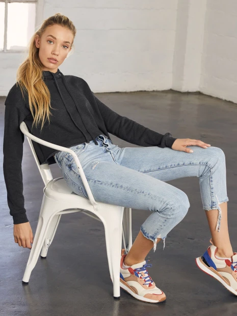 Sweat-shirts à personnaliser BELLA-CANVAS Sweat-shirt crop à capuche femme 