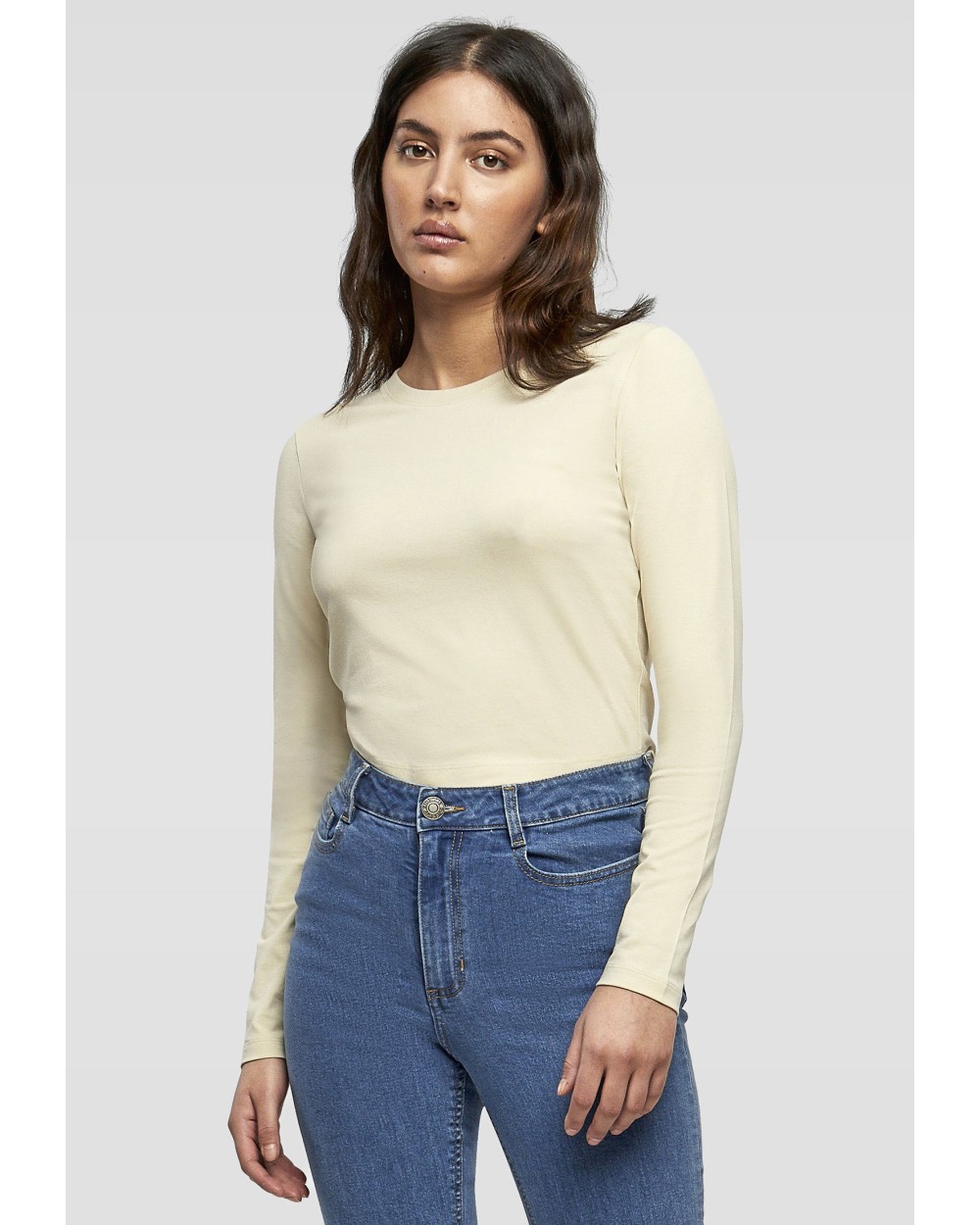 T-Shirts personnalisable BUILD YOUR BRAND Ladies Short Longsleeve Tee