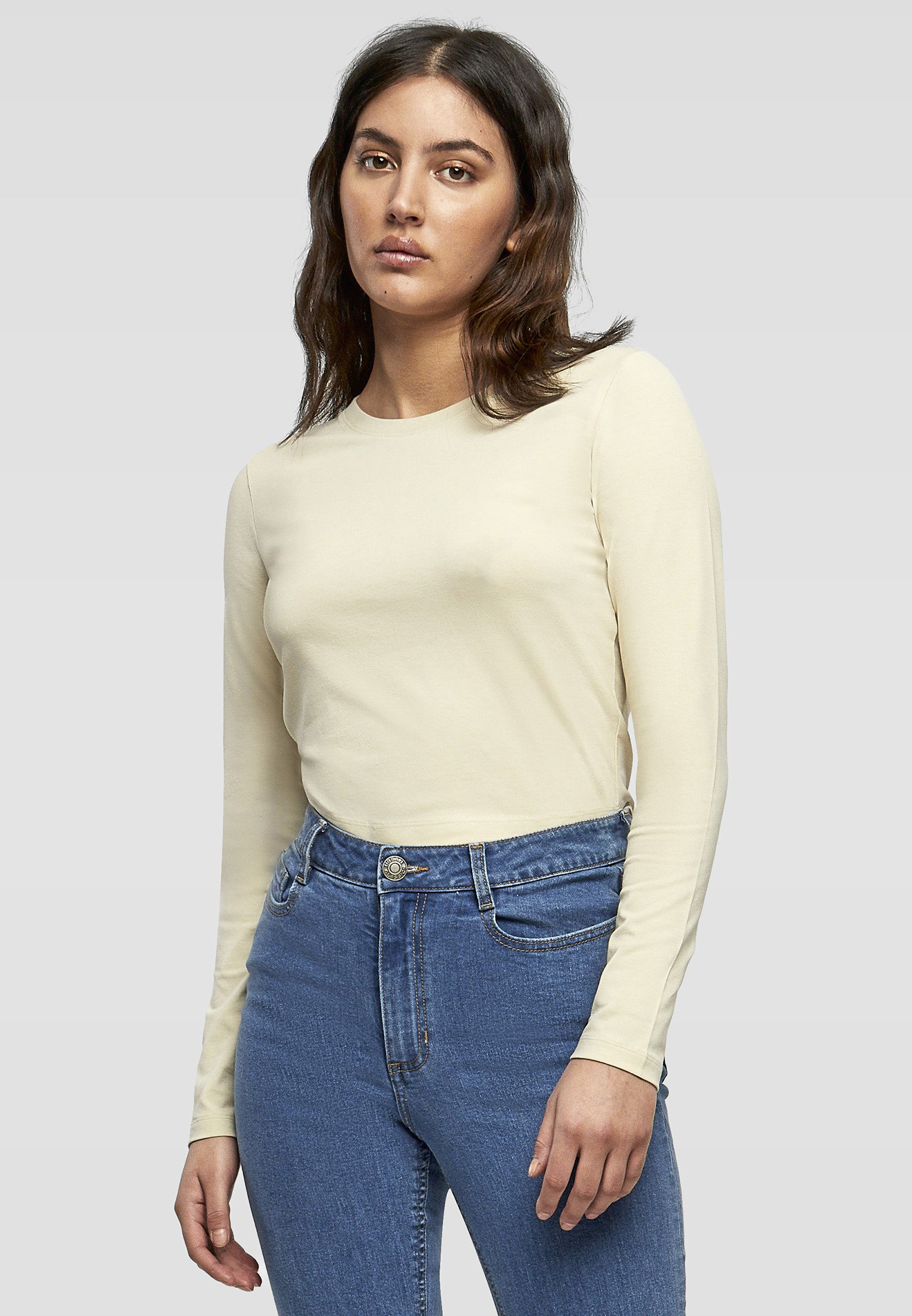 T-Shirts personnalisable BUILD YOUR BRAND Ladies Short Longsleeve Tee