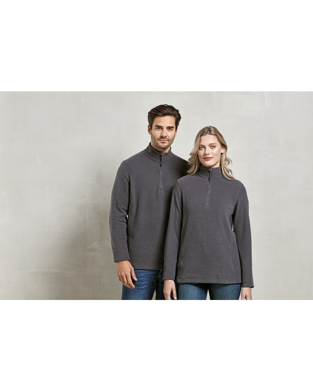Laines polaires personnalisable PREMIER Unisex ´Recyclight´ 1/4 Zip Micro Fleece