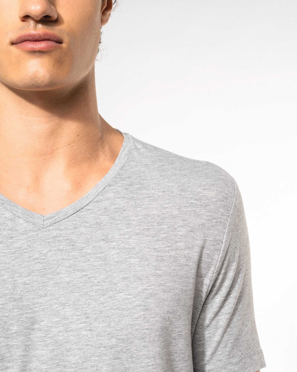 KARIBAN Kurzarm-T-Shirt mit V-Ausschnitt T-Shirts personalisierbar