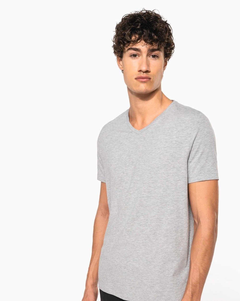 KARIBAN Kurzarm-T-Shirt mit V-Ausschnitt T-Shirts personalisierbar