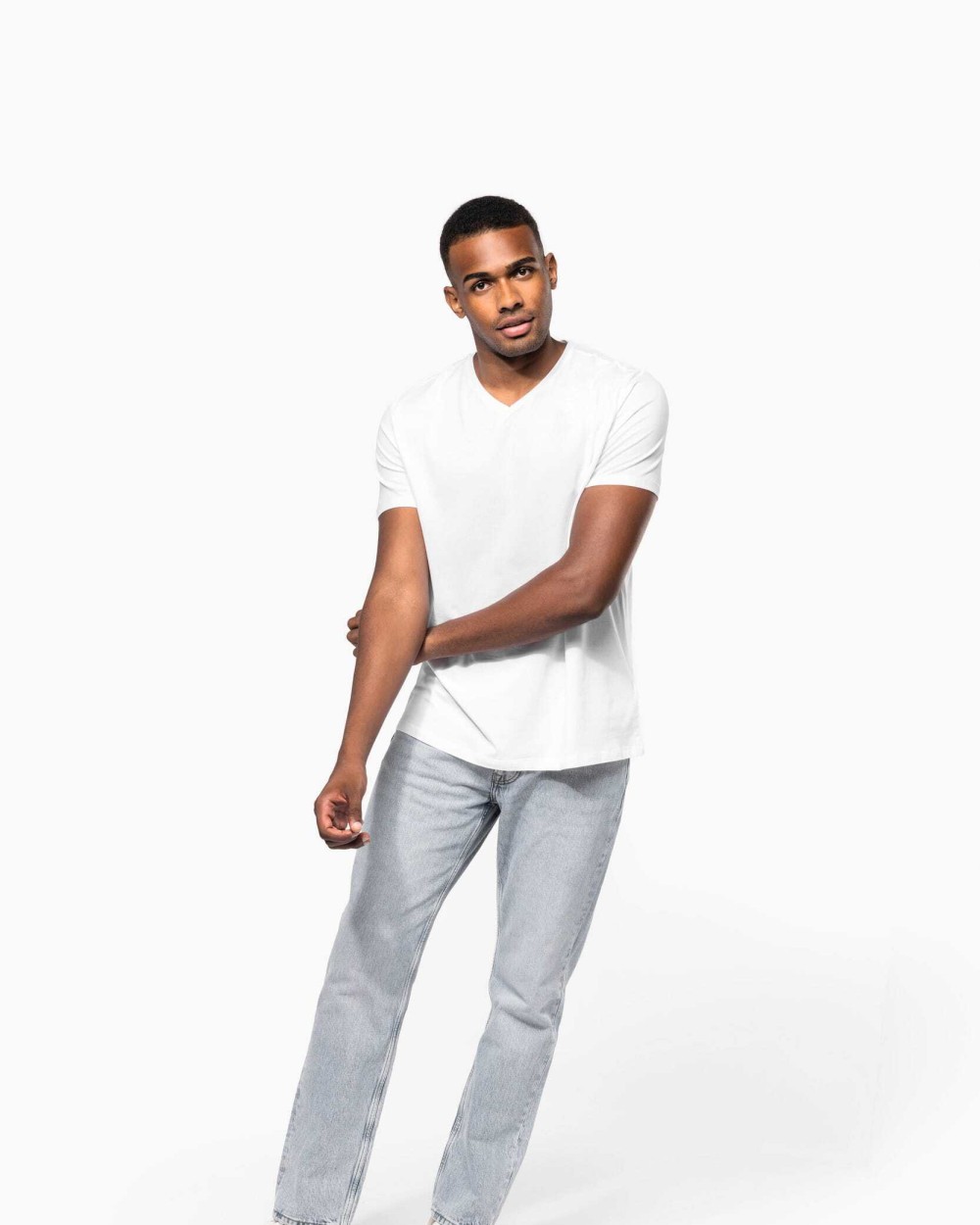 T-shirts KARIBAN T-shirt korte mouwen V-hals voor bedrukking &amp; borduring