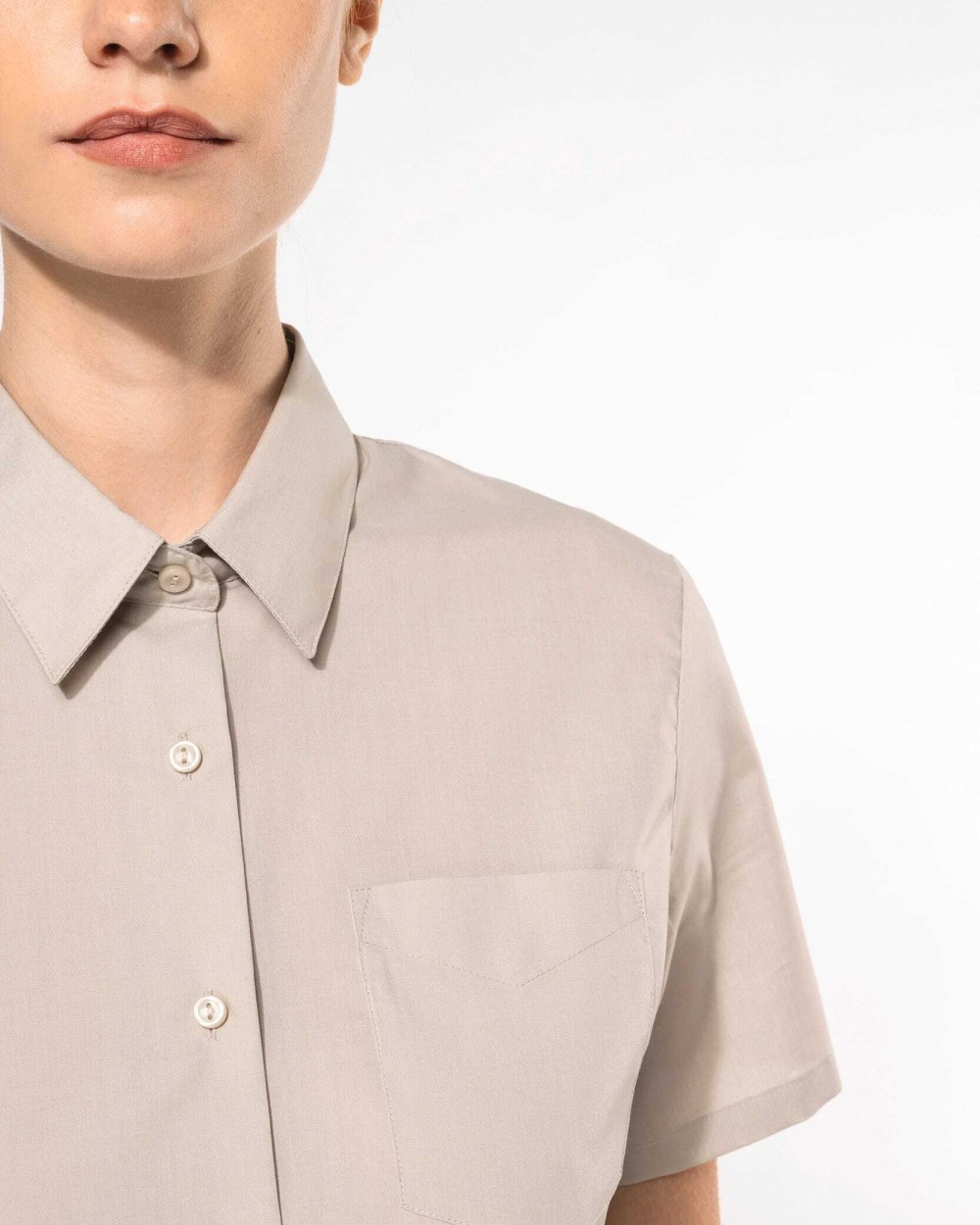 Chemises personnalisable KARIBAN Chemise popeline polycoton manches courtes entretien facile femme