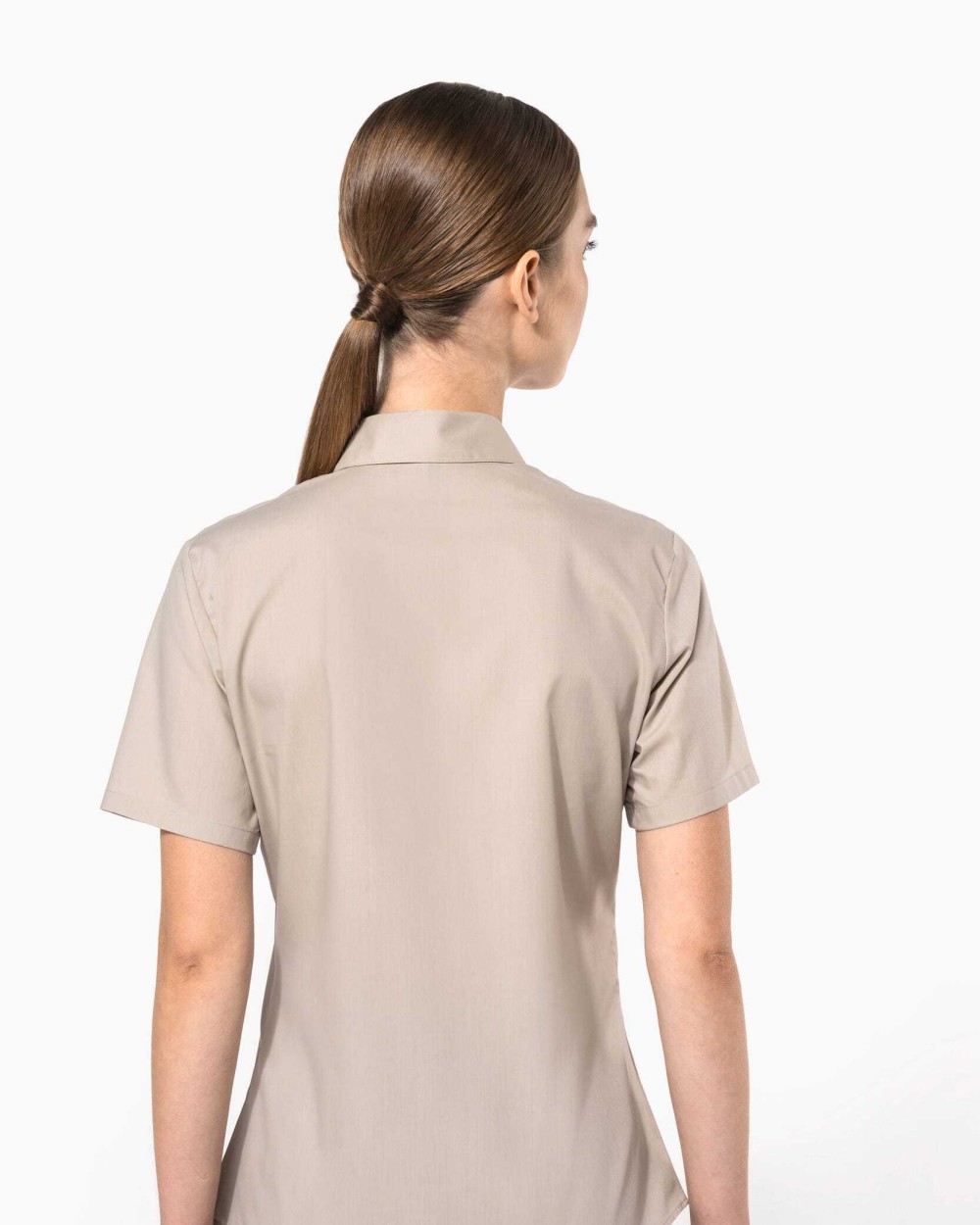 KARIBAN Popeline-Kurzarmhemd Baumwollpolyester pflegeleicht für Damen Hemden personalisierbar