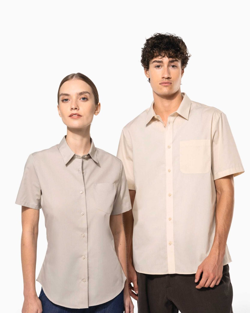 Chemises personnalisable KARIBAN Chemise popeline polycoton manches courtes entretien facile femme