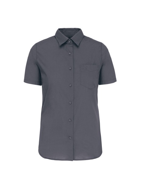 KARIBAN Chemise popeline polycoton manches courtes entretien facile femme /api/colors/b8e7287e-3390-473c-ba17-deb40419cef7 personnalisable