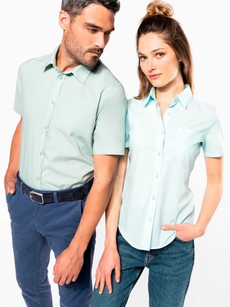 Chemises à personnaliser KARIBAN Chemise popeline polycoton manches courtes entretien facile femme 