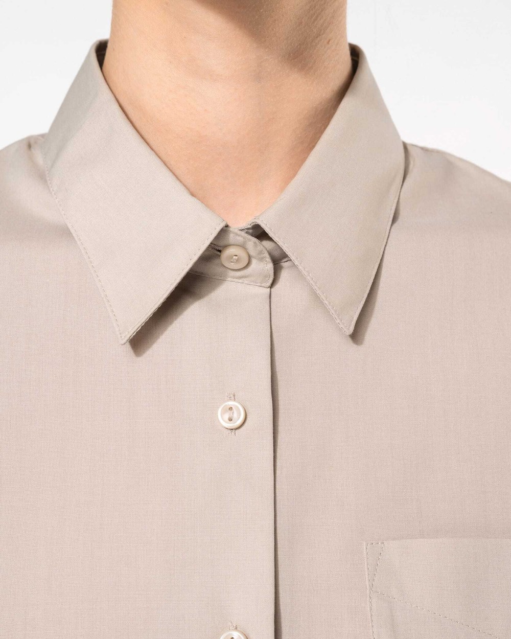 KARIBAN Popeline-Kurzarmhemd Baumwollpolyester pflegeleicht für Damen Hemden personalisierbar