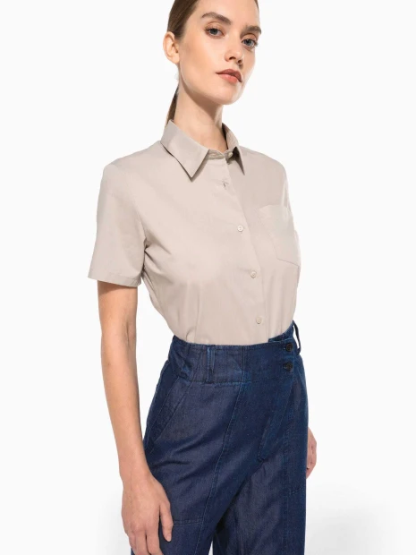 Chemises à personnaliser KARIBAN Chemise popeline polycoton manches courtes entretien facile femme 