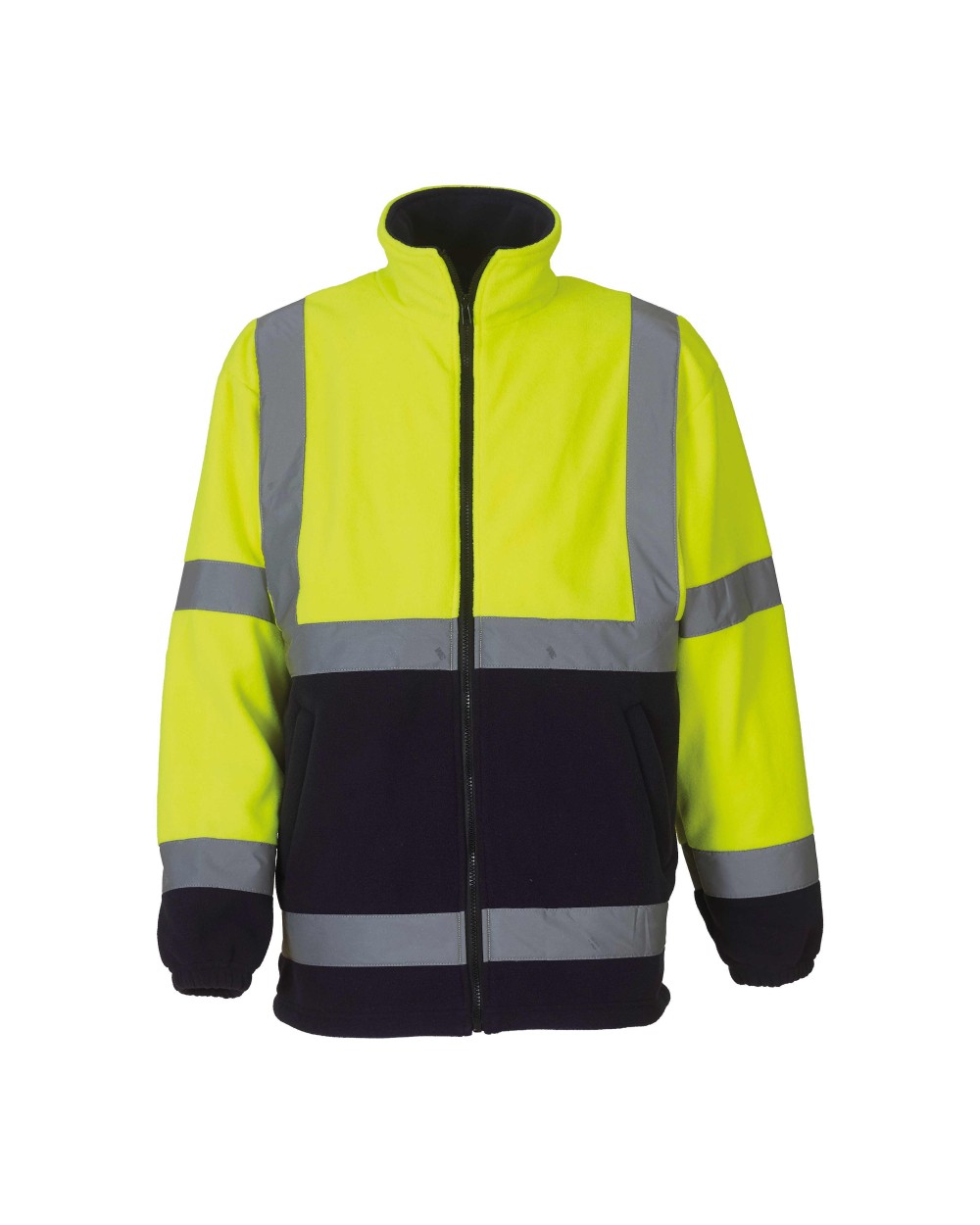 YOKO Robuste Fleecejacke in Warnfarbe Polar Fleeces personalisierbar