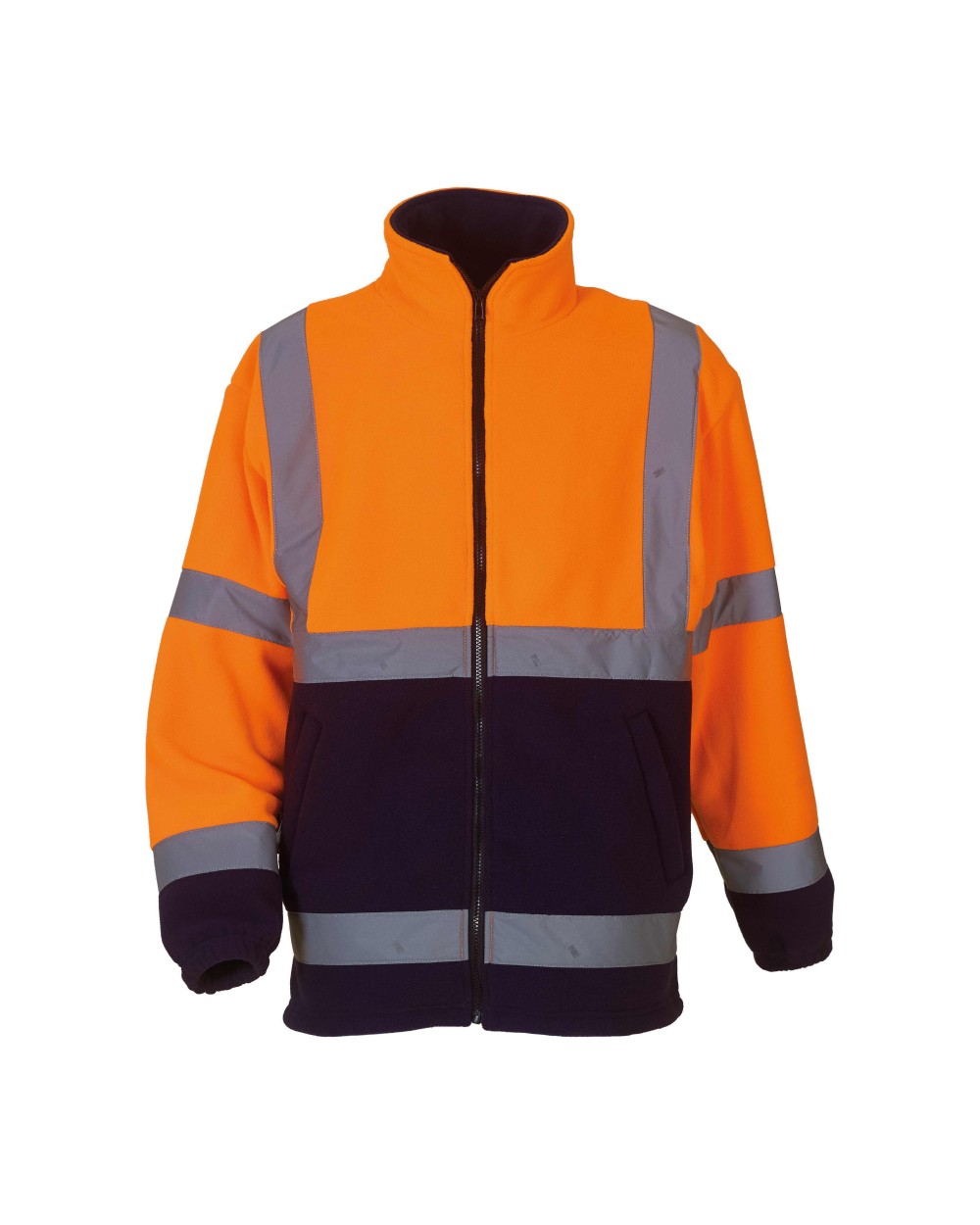 YOKO Robuste Fleecejacke in Warnfarbe Polar Fleeces personalisierbar