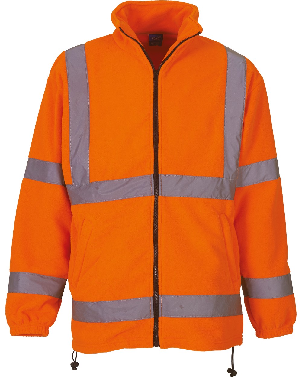 YOKO Robuste Fleecejacke in Warnfarbe Polar Fleeces personalisierbar