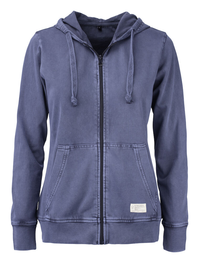 CUTTER & BUCK Thorp Denim Hood FZ Ladies Sweatshirts personalisierbar