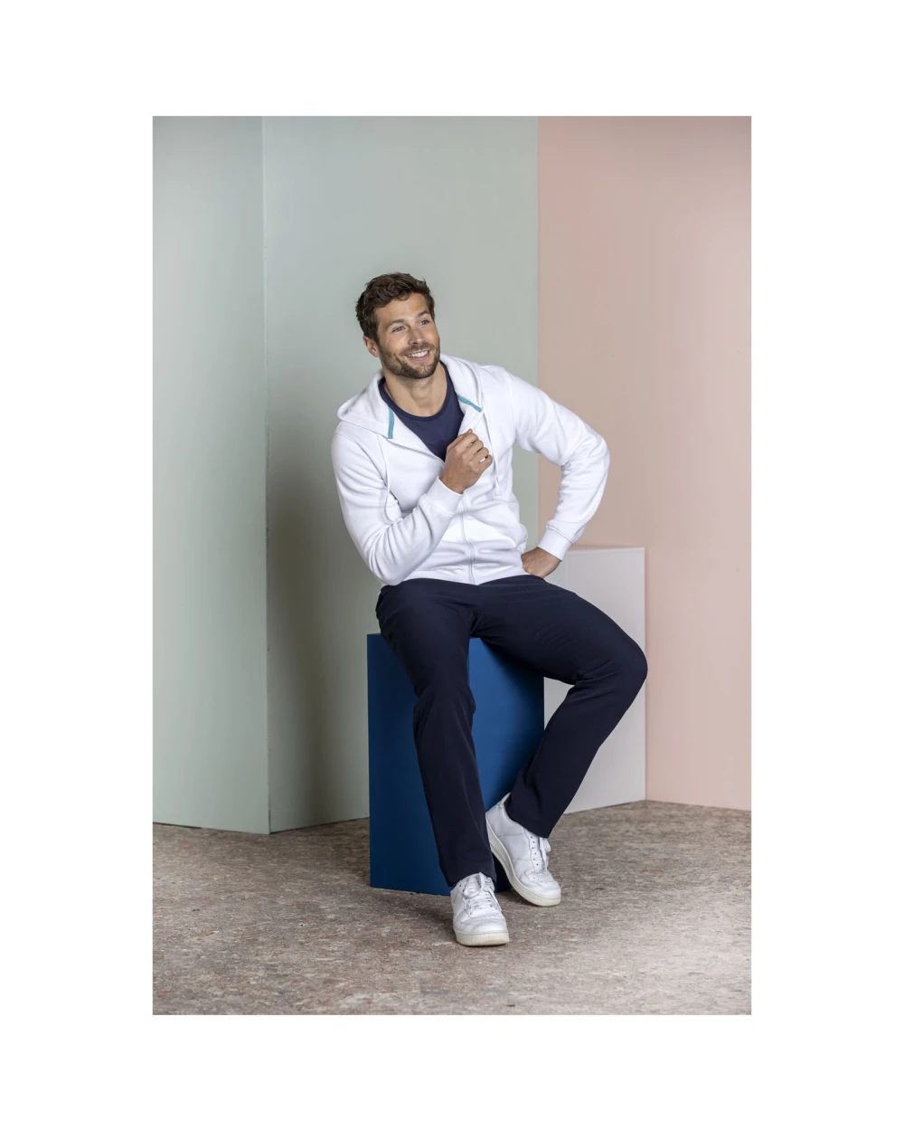 Sweat-shirts personnalisable ELEVATE Sweat full zip à capuche Ruby bio homme