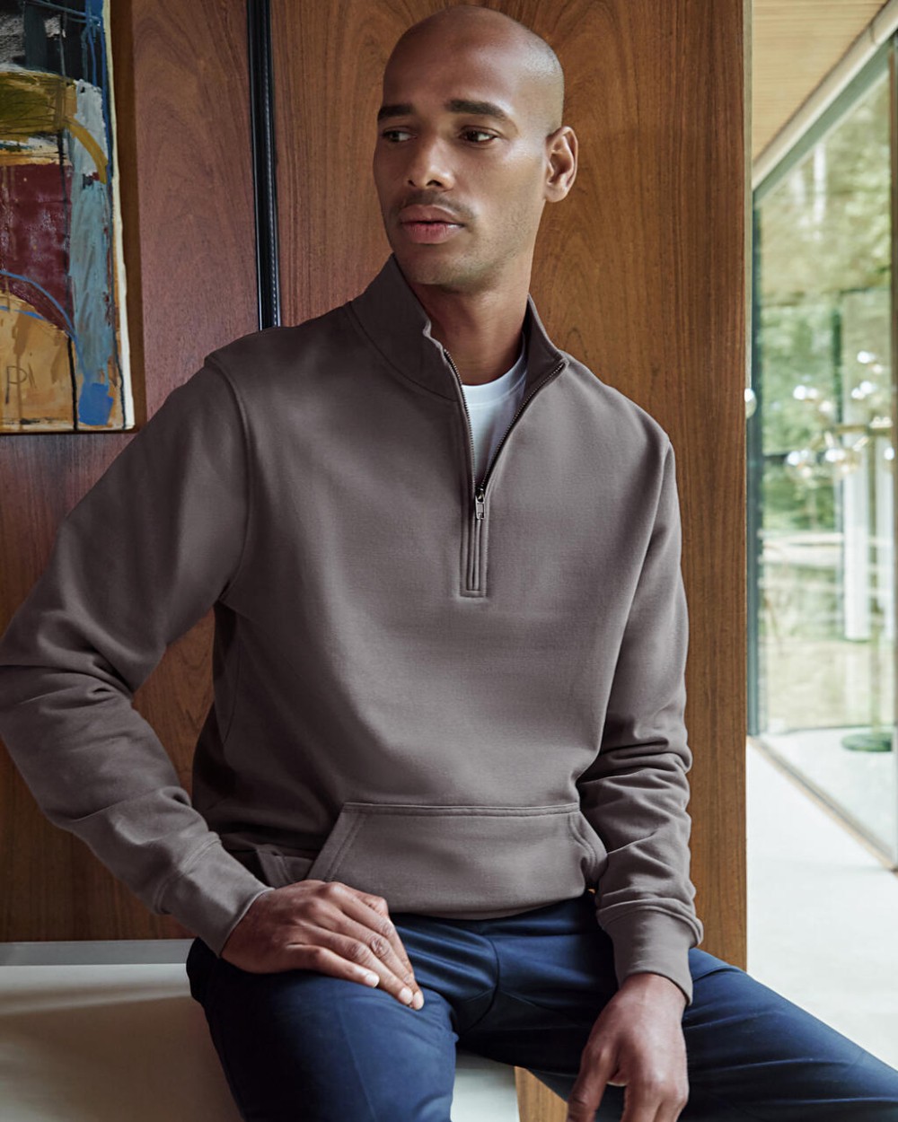 Sweaters & hoodies KUSTOM KIT 1/4 Zip Pique Sweatshirt voor bedrukking &amp; borduring