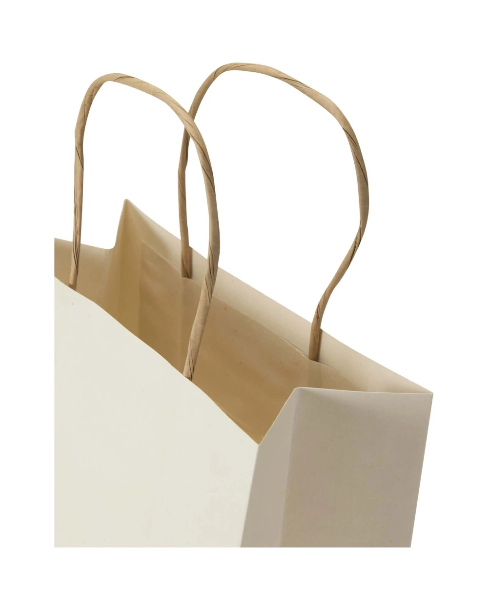 Tassen & Zakken 4DO Papieren tas van 150 g/m² gerecycled papier, gemaakt van landbouwafval, met gedraaide lintgrepen ... voor bedrukking &amp; borduring