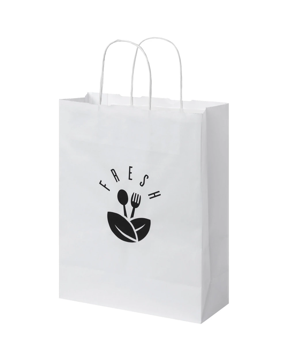 Sacs & Bagagerie personnalisable 4DO Sac en papier Kraft 80 g/m² avec poignées torsadées, 25 x 11 x 32 cm