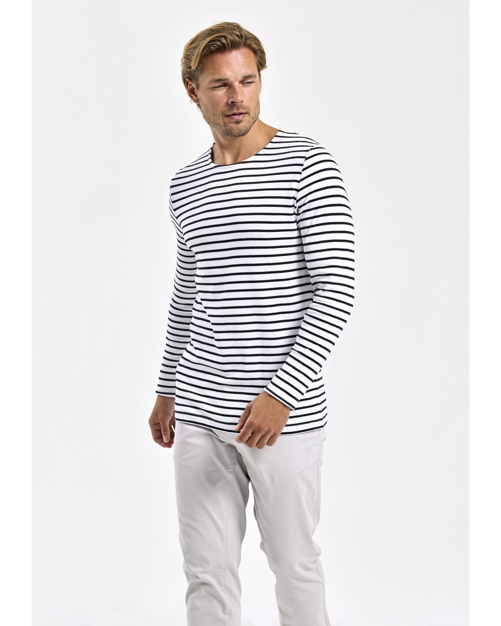 T-Shirts personnalisable ASQUITH & FOX Men´s Marinière Coastal Long Sleeve Tee