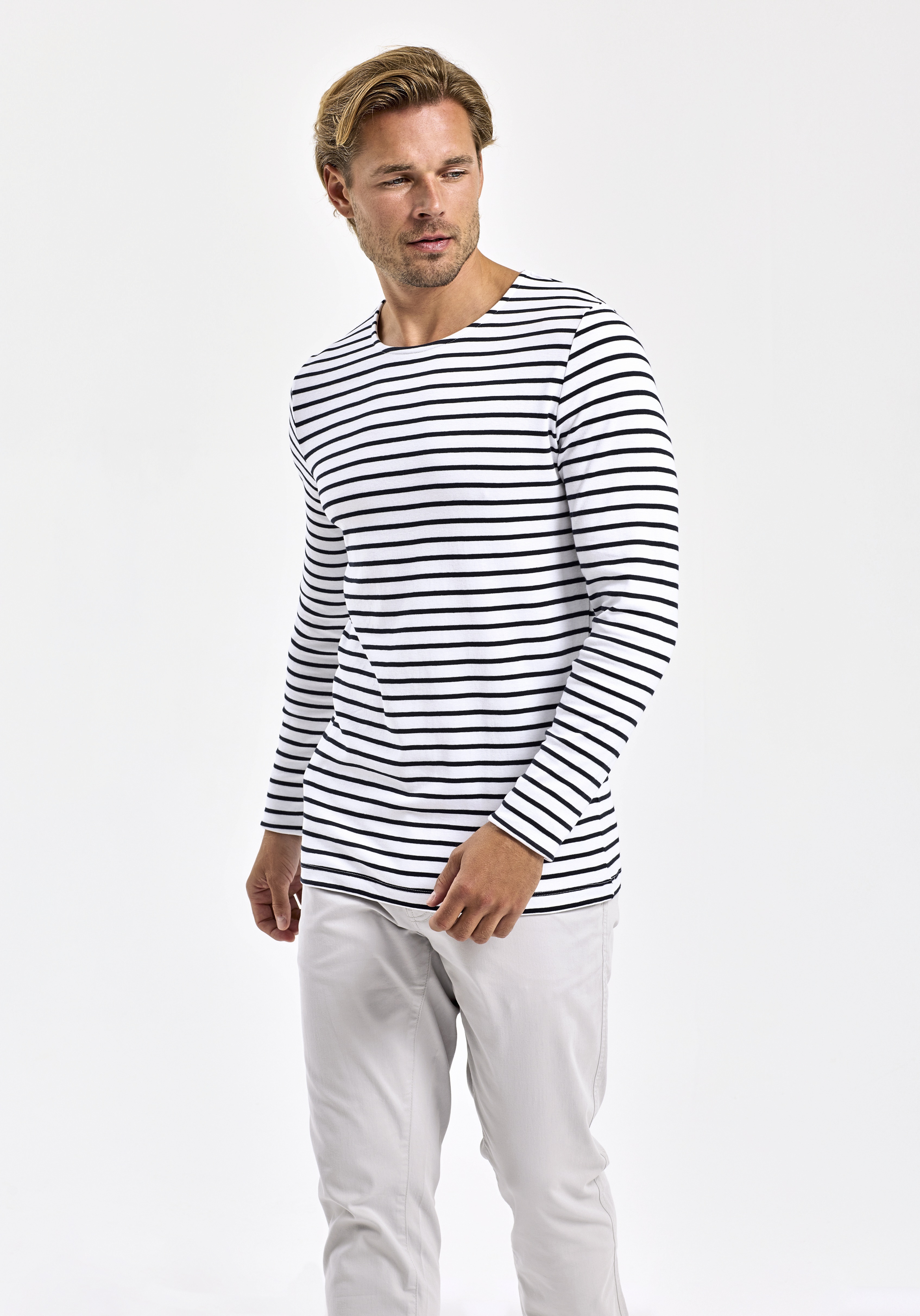 T-Shirts personnalisable ASQUITH & FOX Men´s Marinière Coastal Long Sleeve Tee