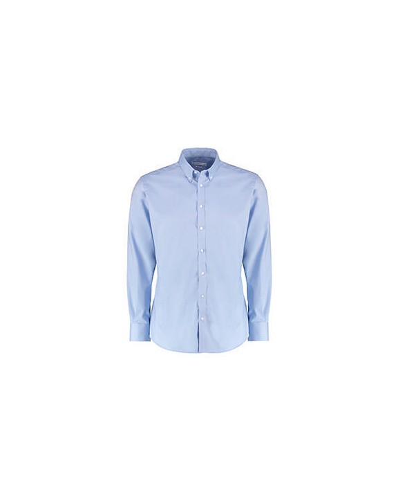 Chemises personnalisable KUSTOM KIT Slim Fit Stretch Oxford Shirt LS