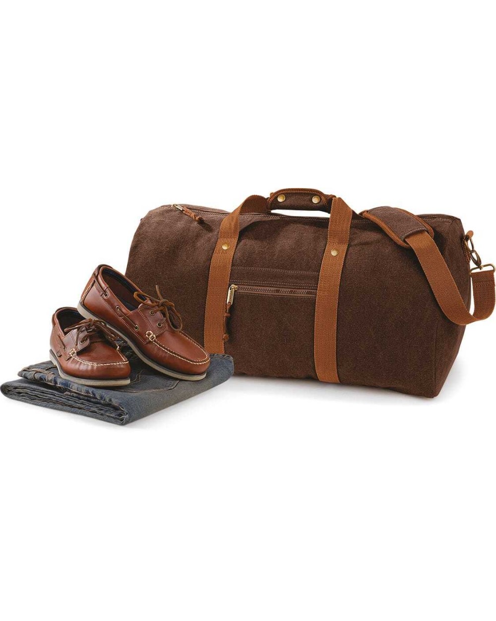 Tassen & Zakken QUADRA Vintage canvas weekendtas voor bedrukking &amp; borduring