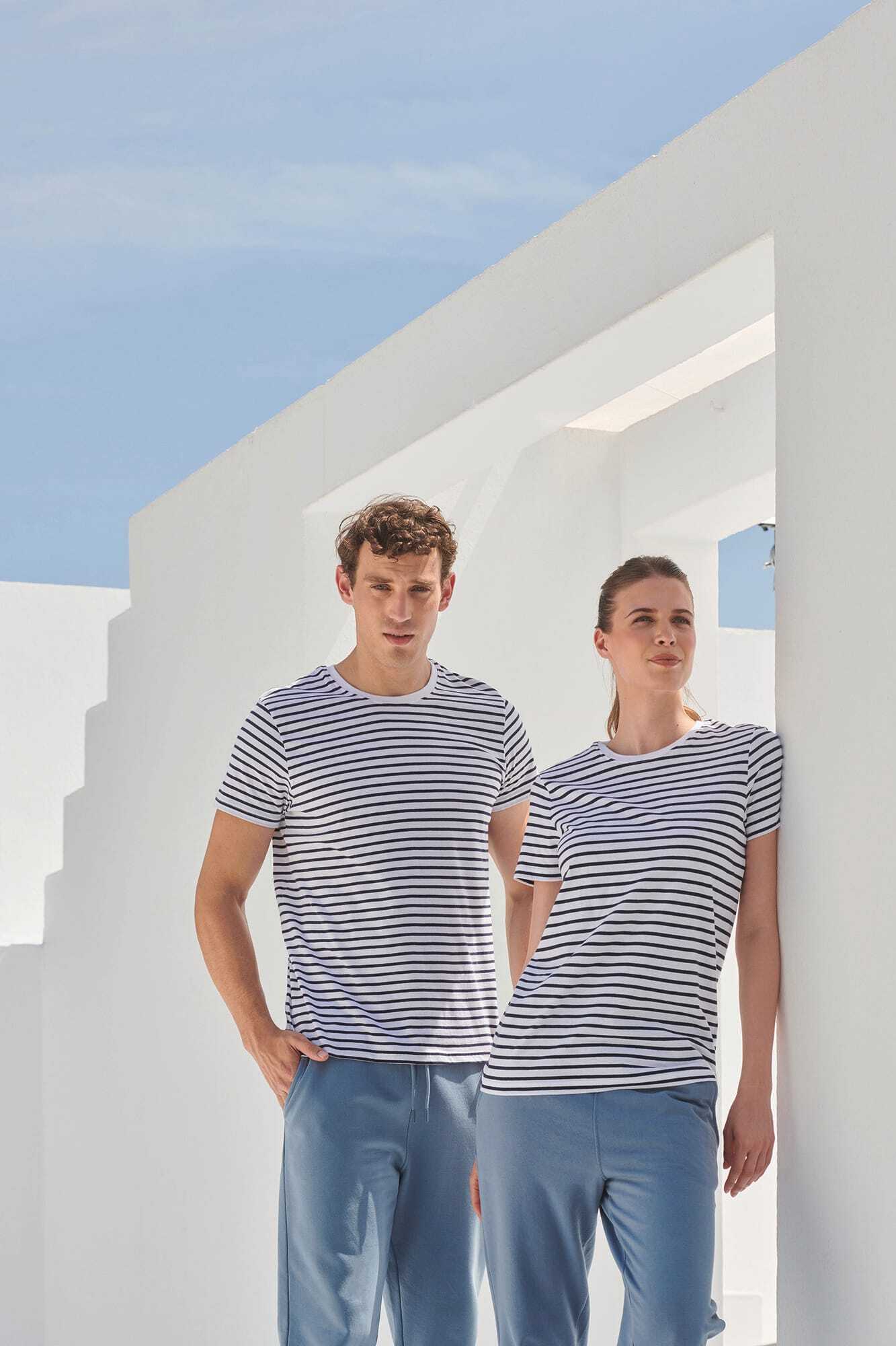 T-shirts SKINNIFIT Unisex Striped T-shirt voor bedrukking &amp; borduring