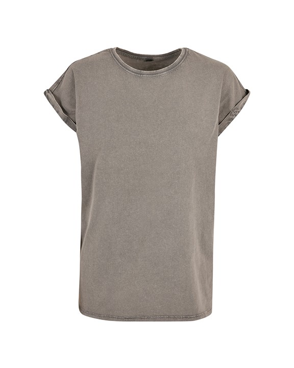 T-Shirts personnalisable BUILD YOUR BRAND LADIES ACID WASHED EXTENDED SHOULDER TEE